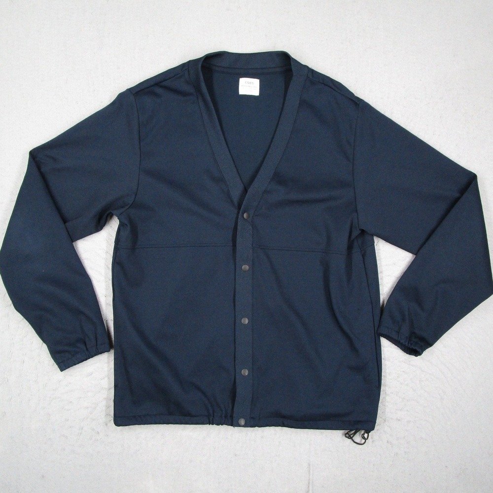 Coen Enjoy Easy Chic Mens Navy Blue Snap Front Cardigan Jacket Small Japan